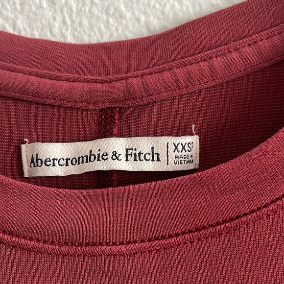 Abercrombie & Fitch Women's A-Line T-Shirt Dress Maroon Burgundy Size XXS - Picture 5 of 5